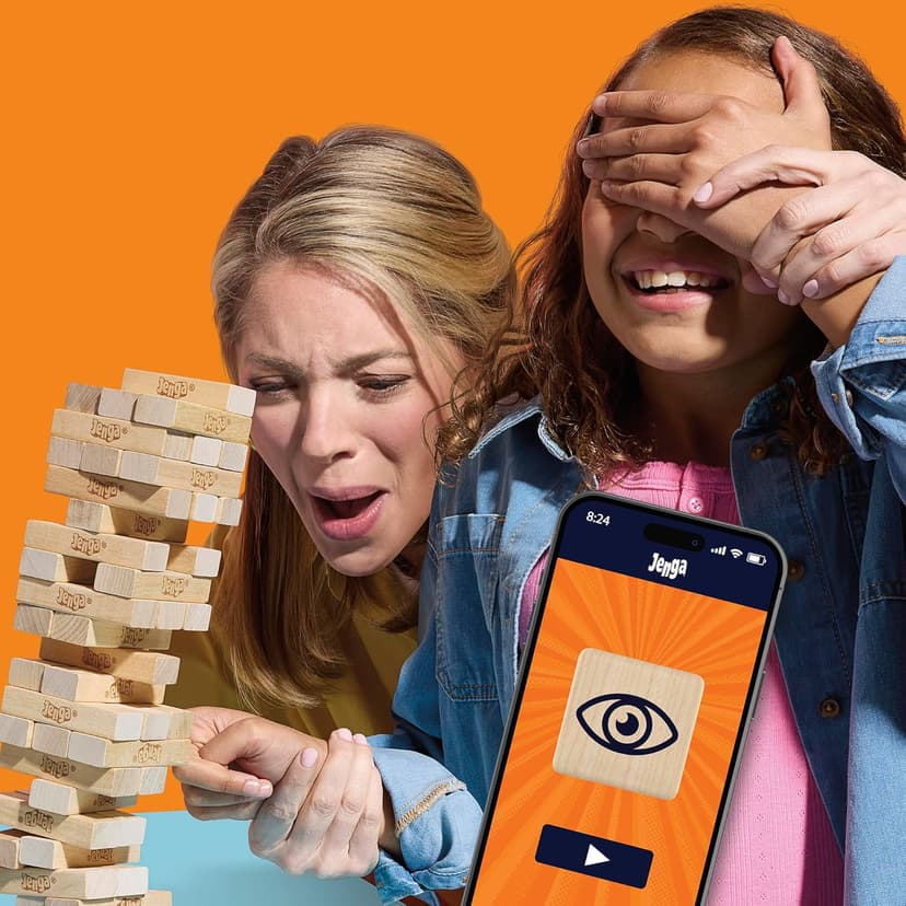 Official Hasbro Games Jenga Game | Digital Die for 6 More Ways to Play | Original Wood Block Game | Stacking Tower | Ages 6+ | 1+ Players | Party Games