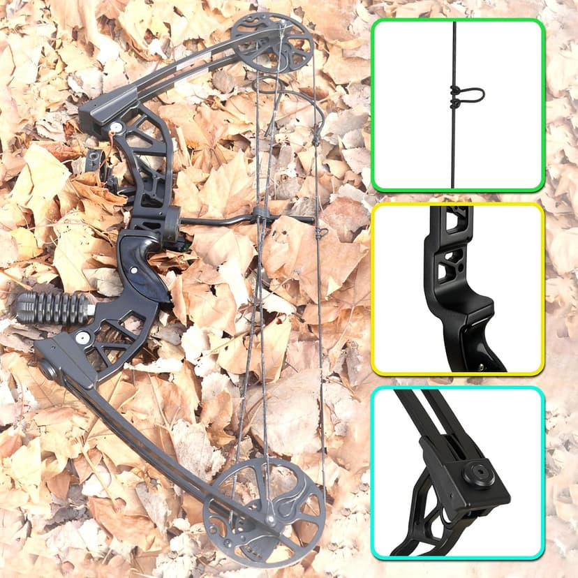 Ready to Hunt Compound Bow Package for Adults，20-70 Lbs Draw Weight, No Bow Press Needed,19”-30” Draw Length,Right Hand Archery Compound Bows Draw Weight Adjustable，Hunting Bow Kit for Beginner