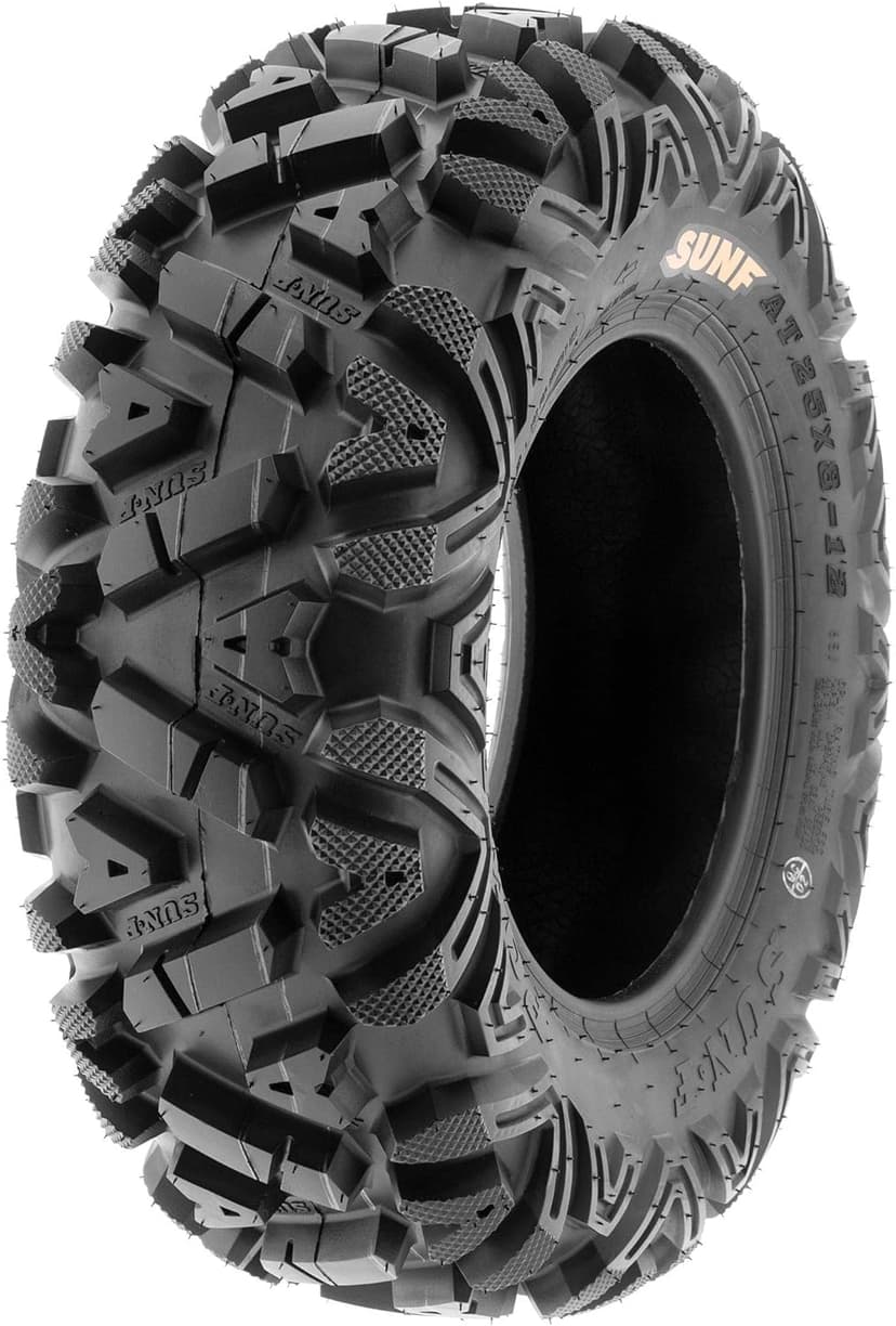 Set of 4 SunF Power.I ATV UTV all-terrain Tires 25x8-12 Front & 25x10-12 Rear, 6 PR, Tubeless A033