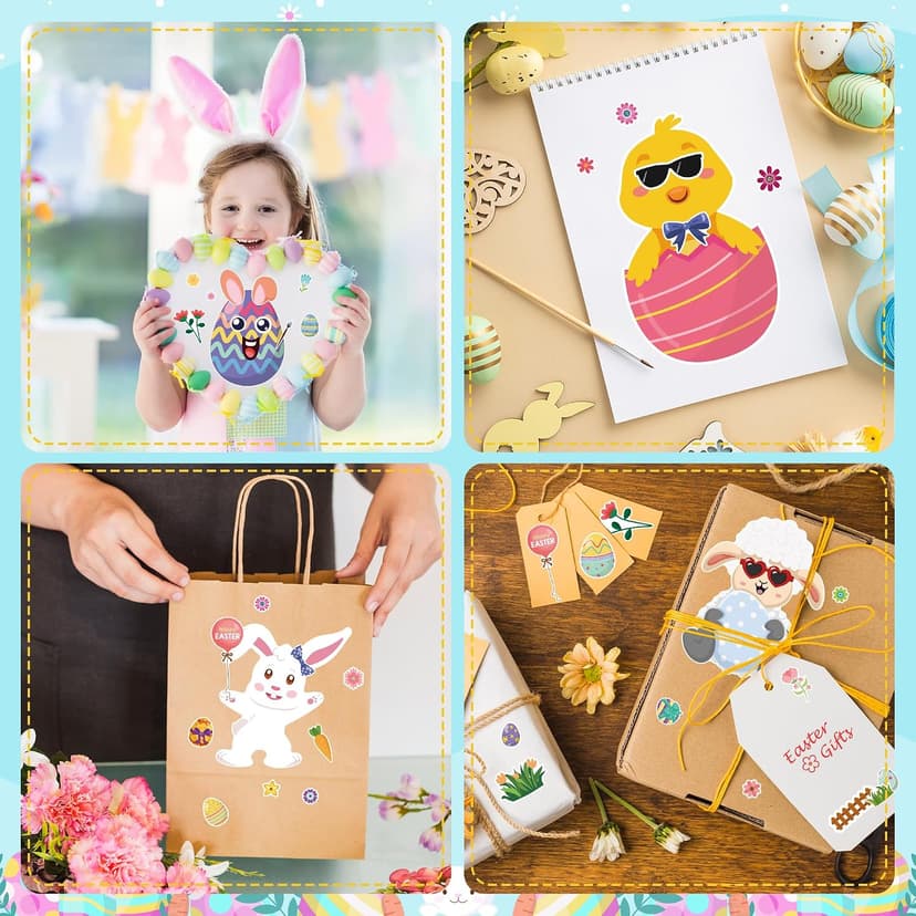 OHOME Easter Basket Stuffers for Kids - DIY Happy Egg Bunny Sticker Crafts Stickers for Toddlers,Kids Easter Gifts Decor Treats Games Toys Activities Party Favor Supplies(24 Sheets) B0CQ2MRY7Z