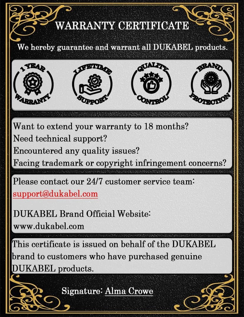 DUKABEL USB Guitar Cable, USB-A to 1/4 TS Cord for Guitar Recording, 8Feet/2.4Meter Instrument Mono Cord for Bass, Mixer, PC, Laptop(Donot Work with RockSmith)