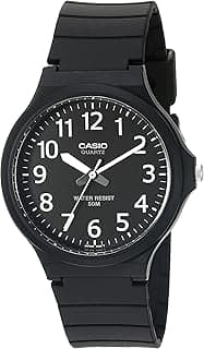Casio MW240 Series | Men’s Quartz Watch | 50M WR | Large Resin Case | Resin Glass | Resin Band | Large Arabic Numerals | Analog Watch | Easy to Read Display | 3 Year Battery