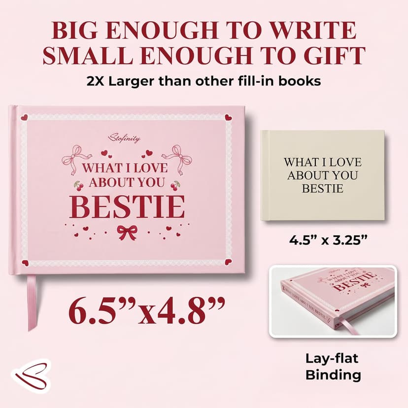 Customized Bestie Book, Friendship Gifts For Women Birthday, Personalized Christmas Gift for Best Friends What I Love About You Bestie Gifts, Fill In The Blank Book For Best Friends B0GTTKBPBX
