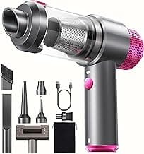 DRFLASH 6-in-1 Handheld Cordless Car Vacuum Cleaner, 16000PA Portable Mini Vacuum Cleaners with LED Light & Fast Type-C Charging, Multi-Nozzles for Home, Outdoor,Pets, Office Use