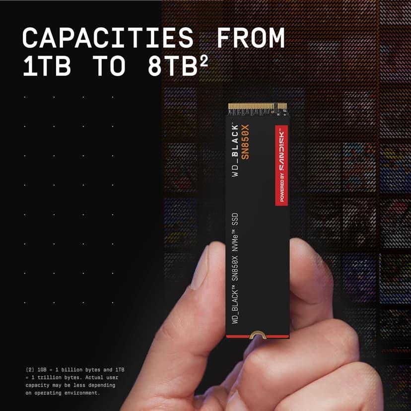 WD_BLACK SN850X 4TB NVMe SSD - M.2 2280, Up to 7,300 MB/s Read speeds, Up to 6,300 MB/s write speeds, Gaming Expansion, High Performance Internal Solid State Drive - WDS400T2X0E