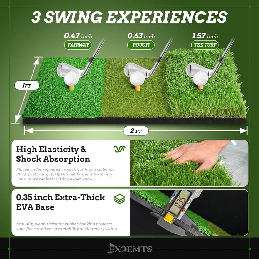 Golf Net 10x7FT with Tri-Turf Mat, Ball, Target & Bag, All-in-One Golf Practice Hitting Net for Backyard Driving, Chipping & Swing, Indoor Outdoor Training Aid, Gift for Men Dad Him Golfer