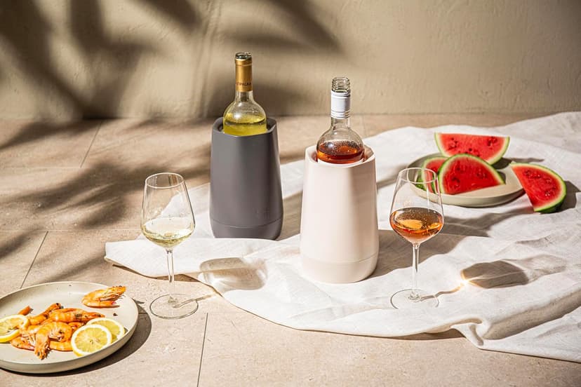 Vacu Vin Host Wine Set – Sand (4-Piece) – Gift-Worthy Wine Accessory Bundle with Cooler, Vacuum Saver, Twister Corkscrew & Drip-Free Server – Made from Recycled Material