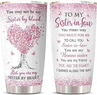 ZANIION Sister in Law Gifts Tumbler 1PC, Future Sister in Law Birthday Gifts Mug, Best Sis Gift Ideas for Christmas, Wedding, Mother's Day Persent Cup 20oz
