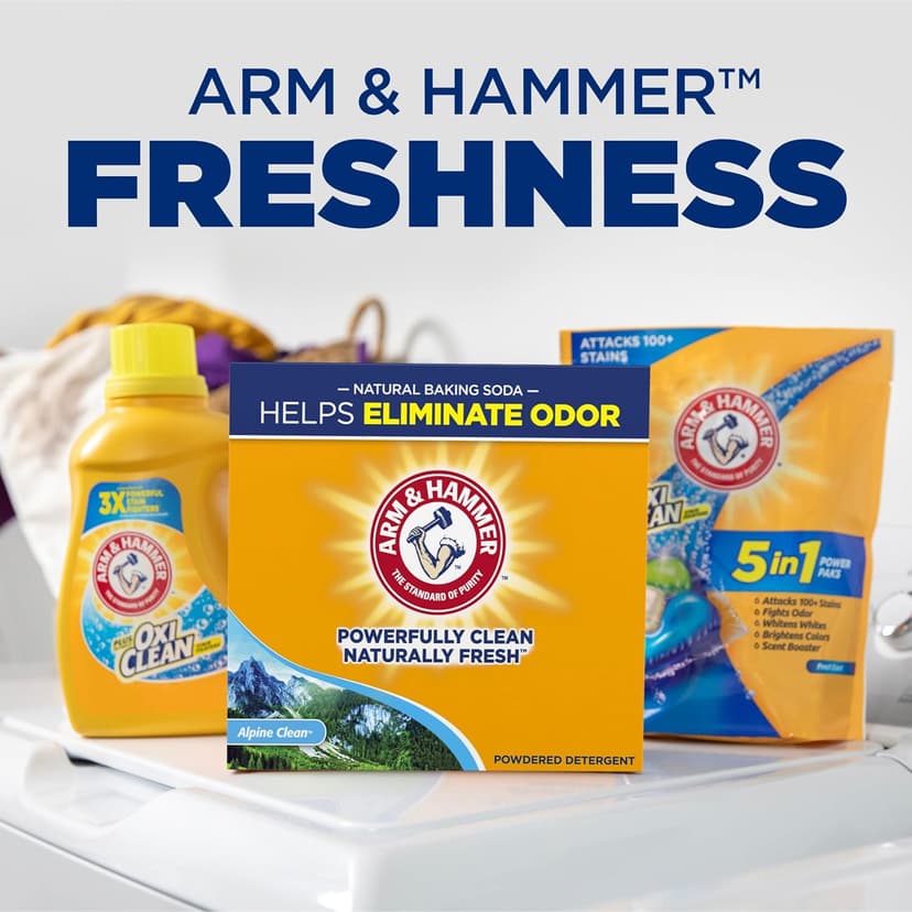 Arm & Hammer Powder Laundry Detergent, Alpine Clean, 9.56 lb, 155 Loads