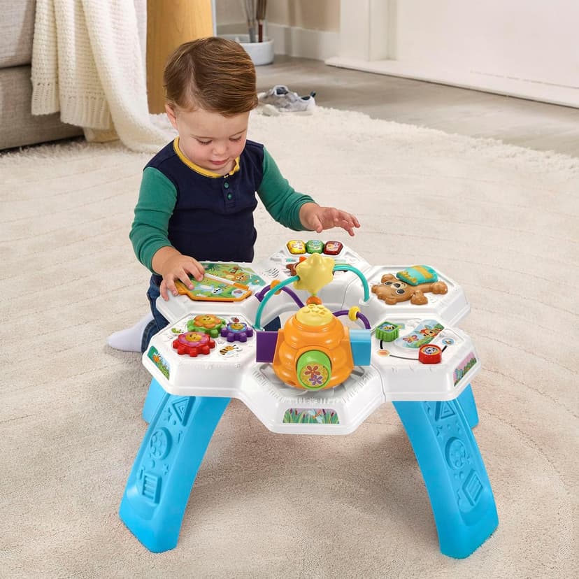 VTech Buzz and Learn Activity Table with Seven Interactive Play Zones, Blue