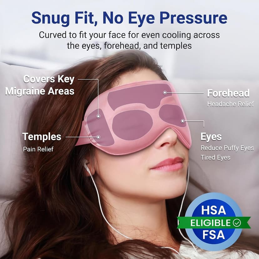 Self Care Gift for Women, Cooling Eye Mask for Puffy Eyes, Tired Eyes, Headache Relief and Migraine Comfort, Reusable Gel Cold Compress for Soothing Eye Care, Relaxing Gifts for Women Pink B0CXP9WFT2