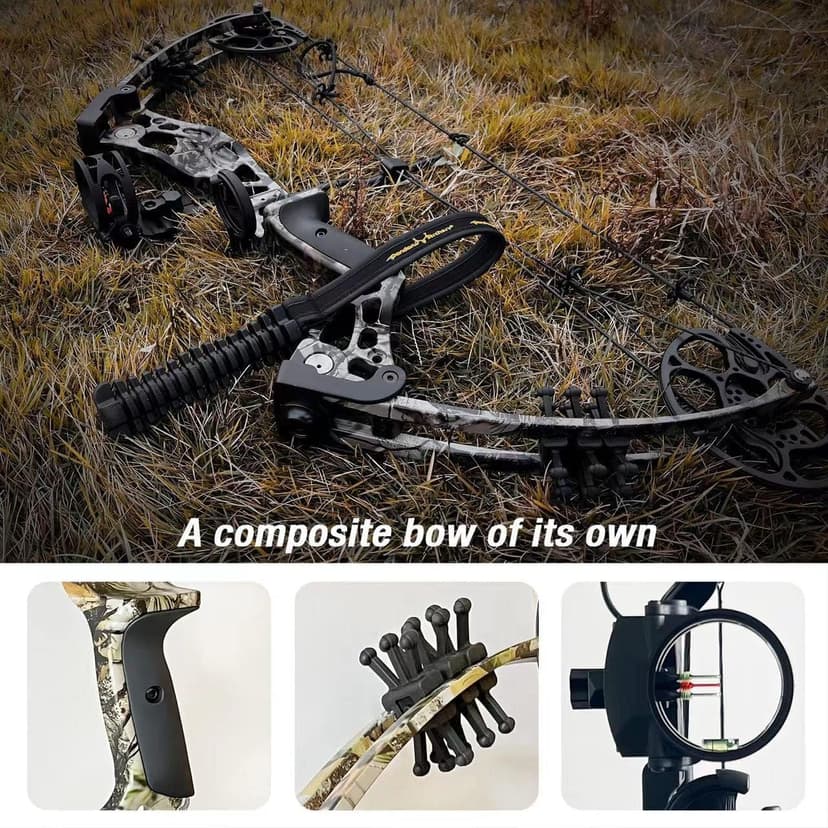 Compound Bow Set 15-45lbs for Pull Beginner and Teens Right Handed Adjustable 18"-29" Draw Length, 320 FPS Speed, Hunting Bow Archery Set New 2024