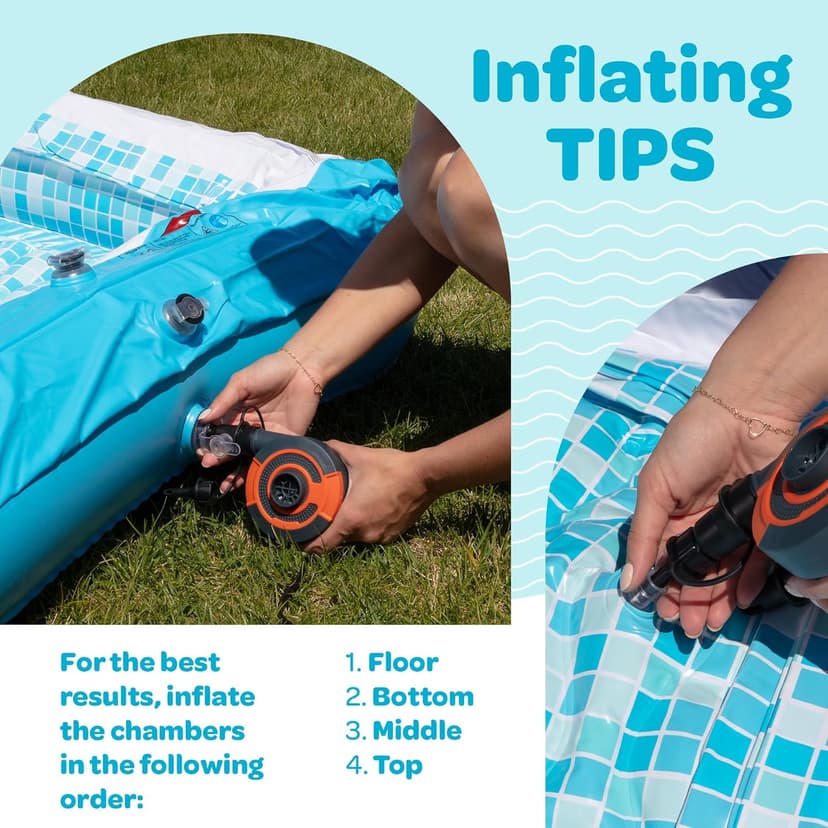 Premium Large Inflatable Pool with Soft Floor, Handles and Drain for Adults and Kids, 90"x60"19" Durable Blow Up Outdoor Swimming Pool for Backyard, Summer Gift, Family Size Kids Pool