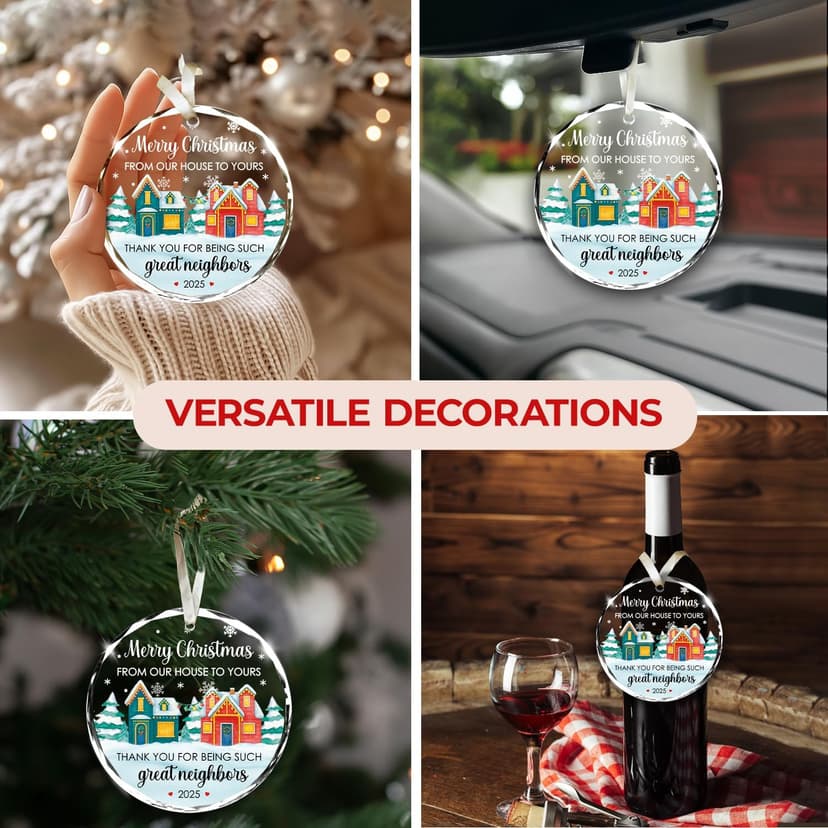 NewEleven Neighbor Gifts - Thank You Gift, Neighbor, Best Gift for Neighbors and Friends - Cute Ornament for Neighborhood from Friend - Christmas Ornament