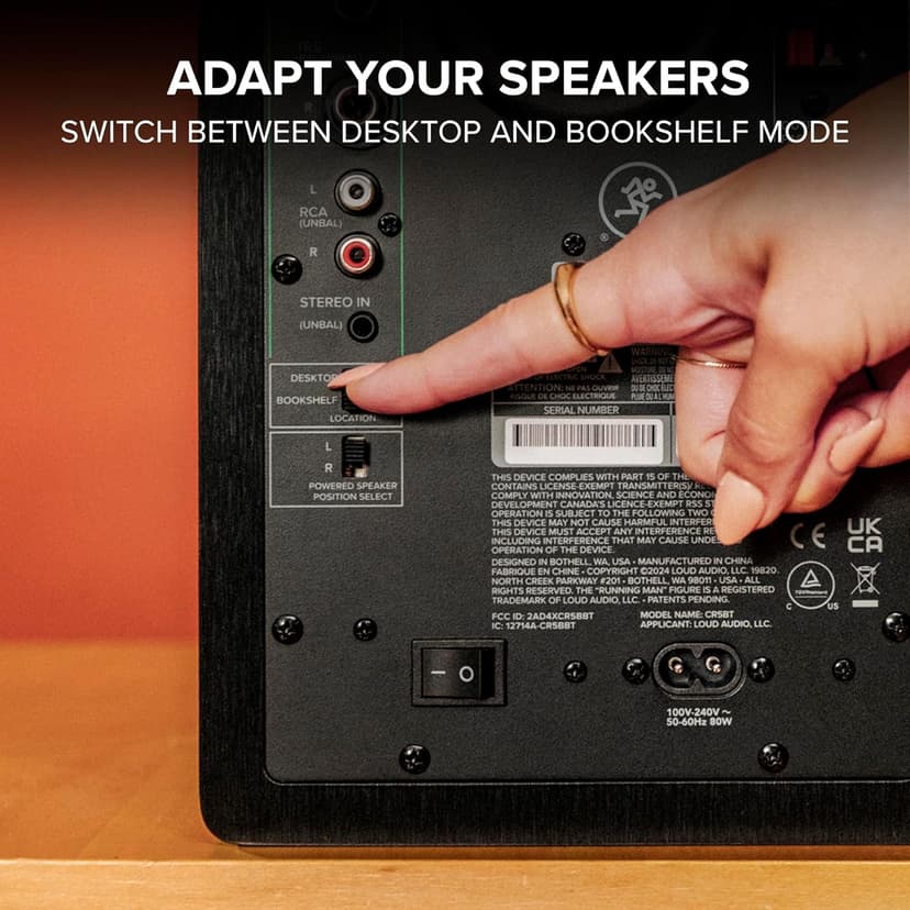 Mackie CR3.5 3.5" Creative Reference Powered Studio Monitors with Tone Knob and Location Switch — Active Speakers for Music Production, Desktop Computer, Gaming, HiFi Listening