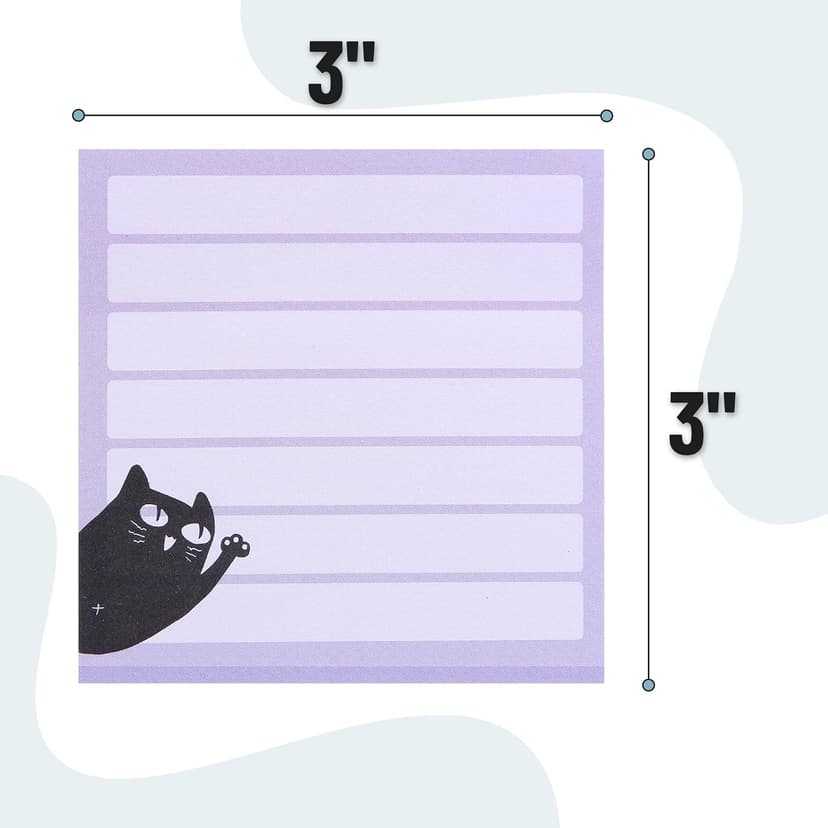 Mr. Pen- Black Cat Sticky Notes Set, 3" x 3", 6 Pads, 480 Sheets | Black Cat Sticky Notes, Memo Pads, Self-Stick Note Pad for Office, School, Home, Study & Organization B0D1PFBKGF