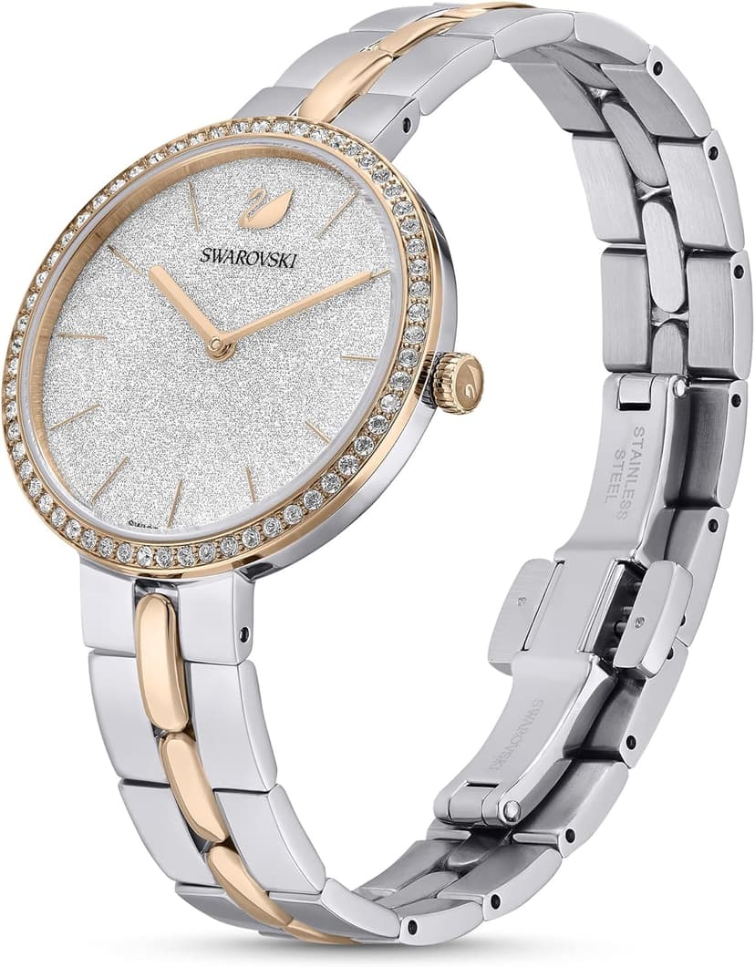 Swarovski Cosmopolitan Crystal Watch, Clear Crystals, Rose Gold Tone Finish, Swiss Made, Part of The Cosmopolitan Watch Collection