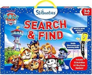 Reusable Write & Wipe Mats, Learning Games, Educational Toy for Toddlers, Kids, Boys & Girls Ages 3, 4, 5, 6 Skillmatics Search and Find PAW Patrol, Preschool Activity, Christmas Gift B0FQVC9MGX