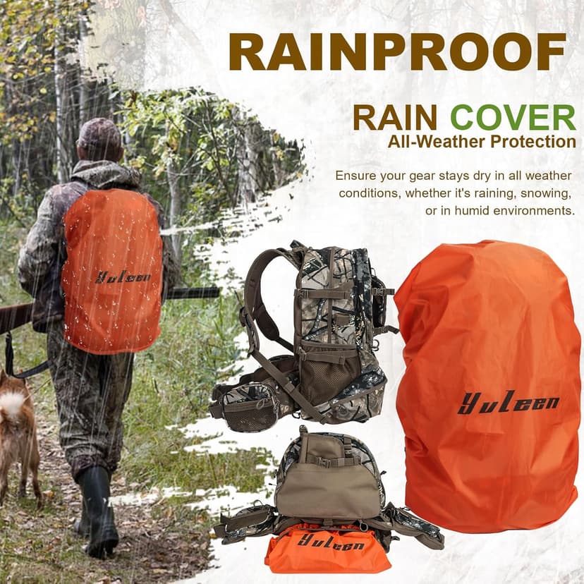 YVLEEN Hunting Backpack, Durable Camo Hunting Packs for Men, Large Capacity Hunting Day Pack for Rifle Bow Gun