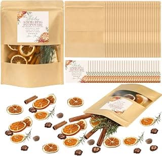 Stand up Simmer Pot Potpourri Pouches Instruction Sticker Clear Window Craft Fragrance for Party Holiday DIY Simmering Gift 100 Pcs 50 Set Christmas Potpourri Bags Simmer Pot Kraft Paper Bag B0FGJWV8BJ