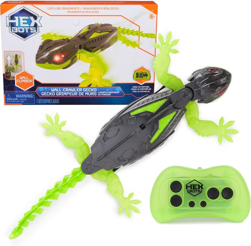 Lizard RC Toy, Wall Climbing Technology, Realistic Limbs, Easy to Use Remote, Prank Toys & Gifts for Kids Ages 4+ HEX BOTS Wall Crawler Gecko Rechargeable Remote Control Toy B0CSFPL6JN