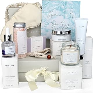 Luxury Spa Gift Basket for Women - 10 Relaxing Spa Birthday Gifts for Women with Lavender. Bridal Shower Gifts for Woman with Self Care Kit. Get Well Soon Package for Mother Sister.