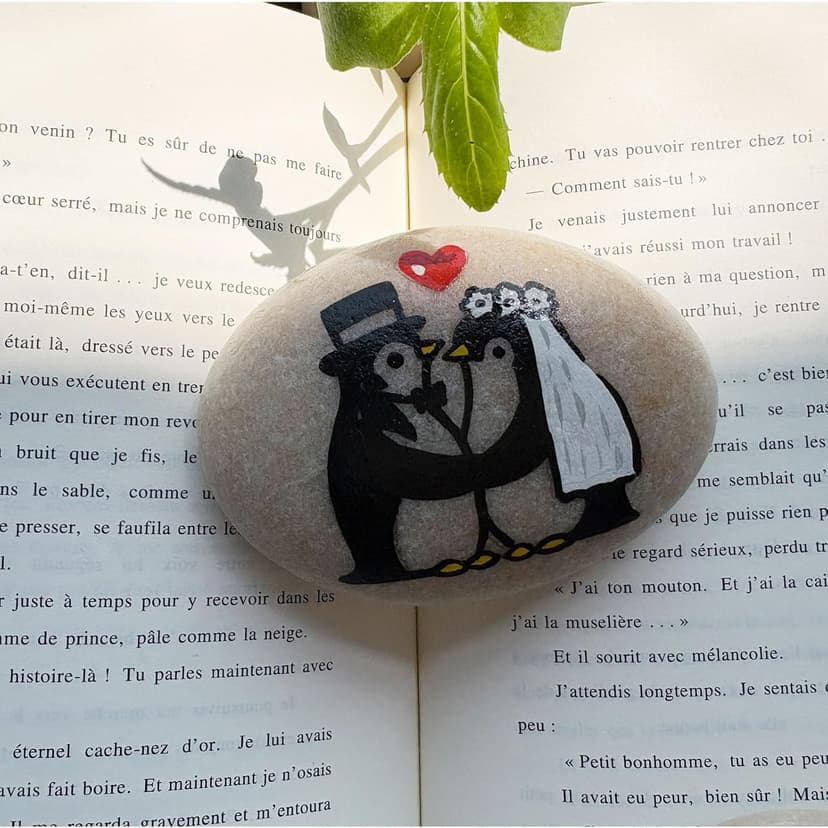 mqajdv Penguin Groom Gift from Bride – To My Husband on Our Wedding Day – Thoughtful Marriage Keepsake for Husband from Wife-to-Be – Unique Big Day Gift with Card