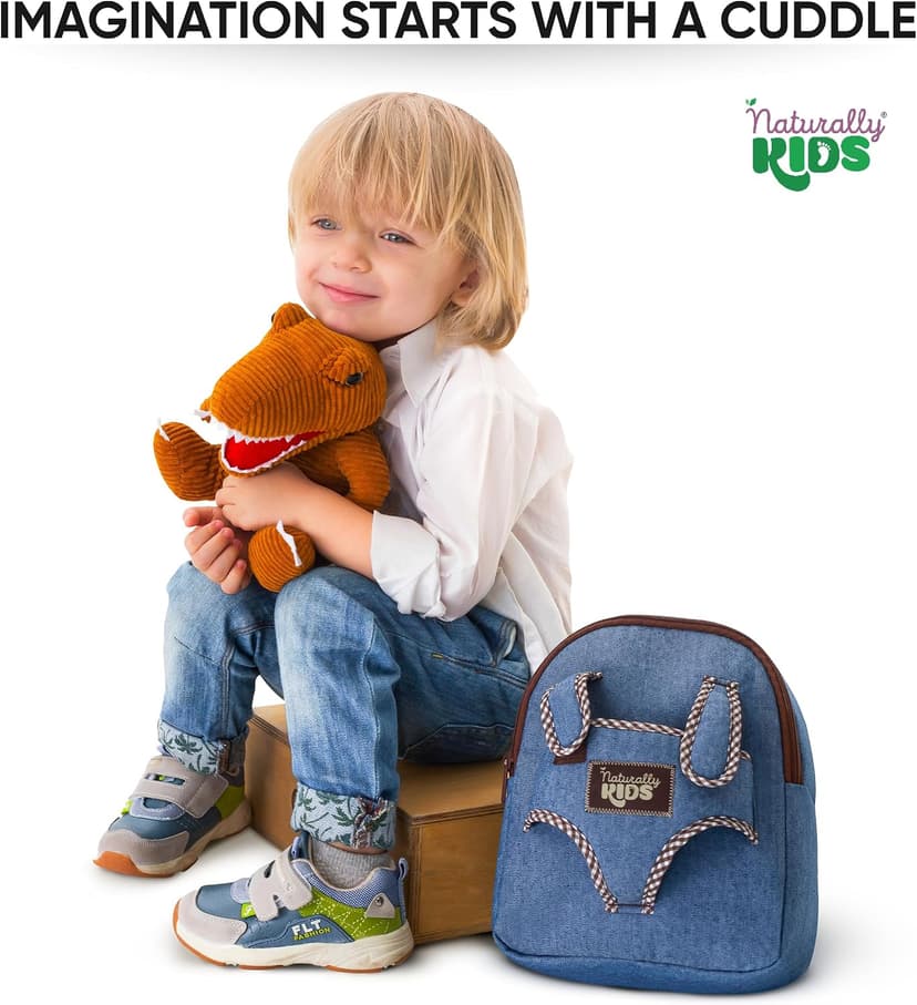 2-in-1 Dinosaur backpack, Dinosaur Toys for Kids 3-5, 2-4 in Gift-Ready Box, 2 Year Old Boy Birthday Gift & Christmas Naturally KIDS Toddler Backpack w. Plush Dinosaur Toy, Kids Gift 2 3 4 5 B07WG9G1H3