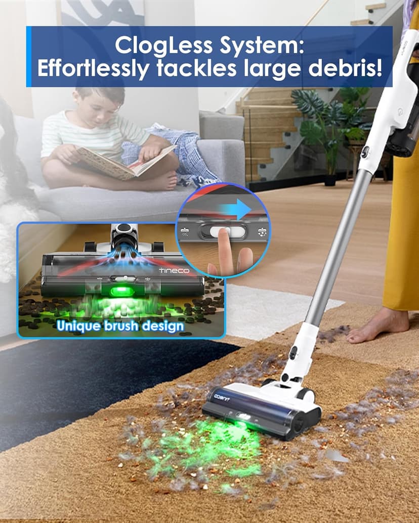 Tineco Pure ONE Station 5 Cordless Smart Vacuum with 2.5L Auto Dust Base, Full-Path Self-Cleaning, 175W Suction, ZeroTangle Tech, iLoop Smart Sensor, Suitbale for Hard Floor & Carpet