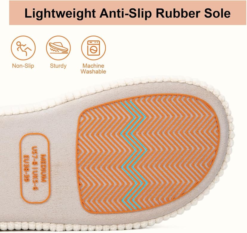 Dual-Strap Slide Sandals, Comfortable Cushioning , Lightweight Non-Slip Sole, Home Bedroom, Birthday Gift, Machine Washable LongBay Slippers for Women Memory Foam Open Toe Indoor House Shoes Gifts B0DP277YRM