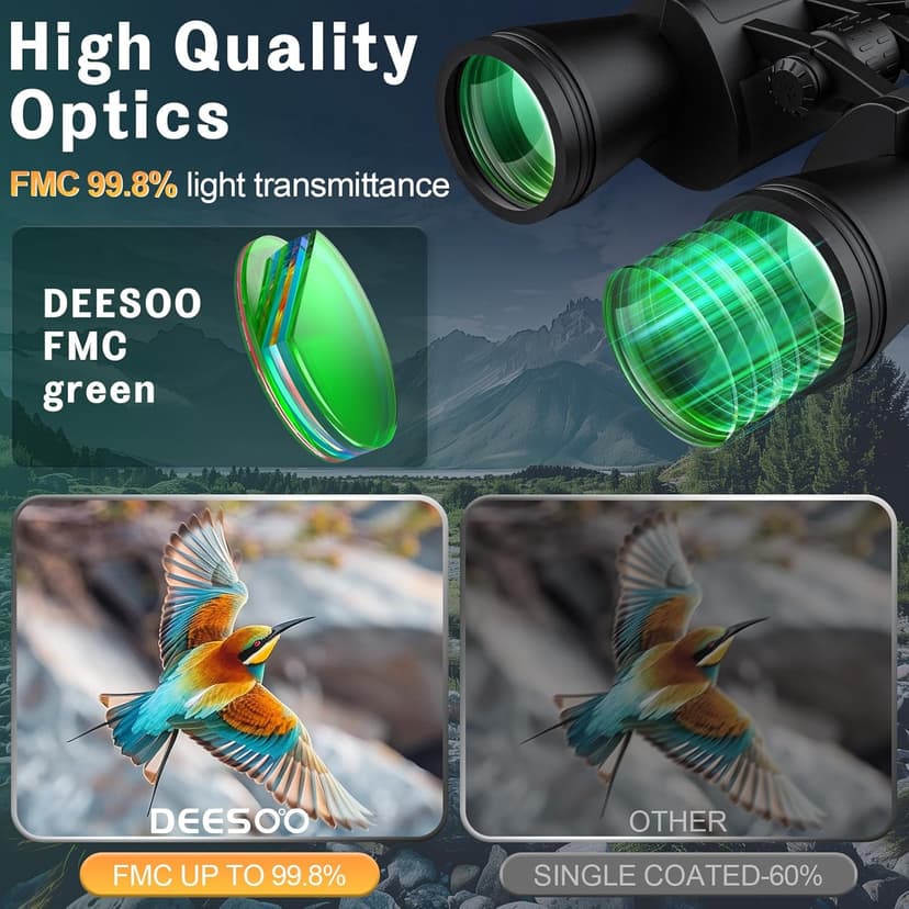20x52 Binoculars for Adults High Powered - HD Large View Binoculars with Low Light Vision - Professional Binocular for Bird Watching Hunting Travel Cruise Outdoor Sports - Gifts for Women