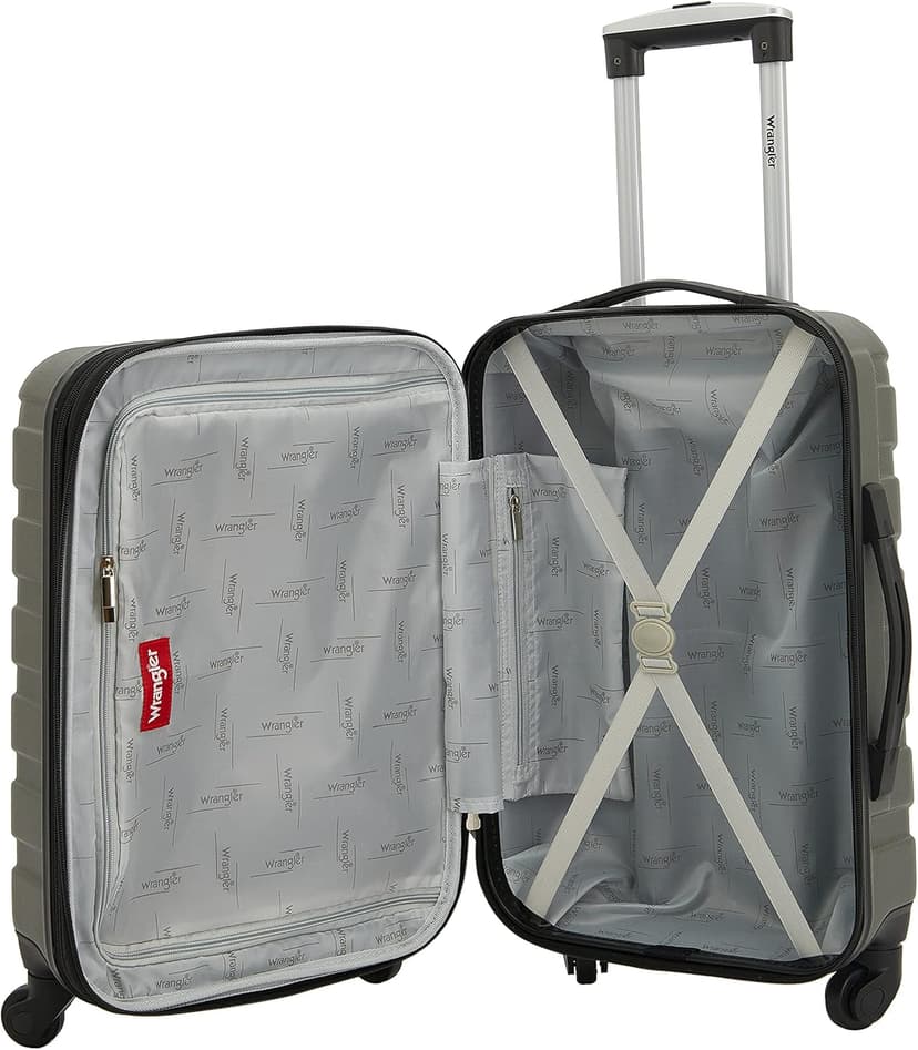 Wrangler 4 Piece Miami Luggage and Packing Cubes Set, Olive Green