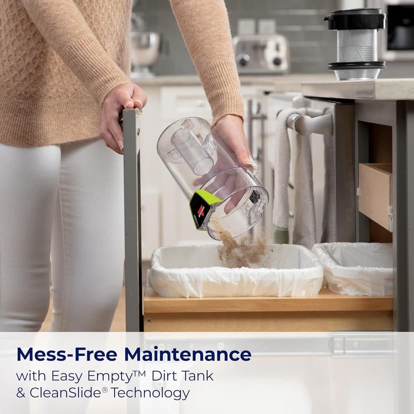 Bissell PowerGlide Slim Corded Vacuum, Powerful Pet Hair Pickup on Carpet & Hard Floors, Lightweight Swivel Steering, 3-in-1 Capabilities with Dusting & Crevice Tool, XL Tank, 3070, Black & Green