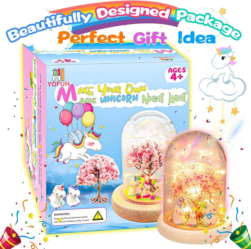 YOFUN Make Your Own Unicorn Night Light - Unicorn Craft Kit for Kids, Arts and Crafts Nightlight Project Novelty for Girl Age 4 to 9 Year Old, Unicorns Gifts for Girls B08NHFS9FC