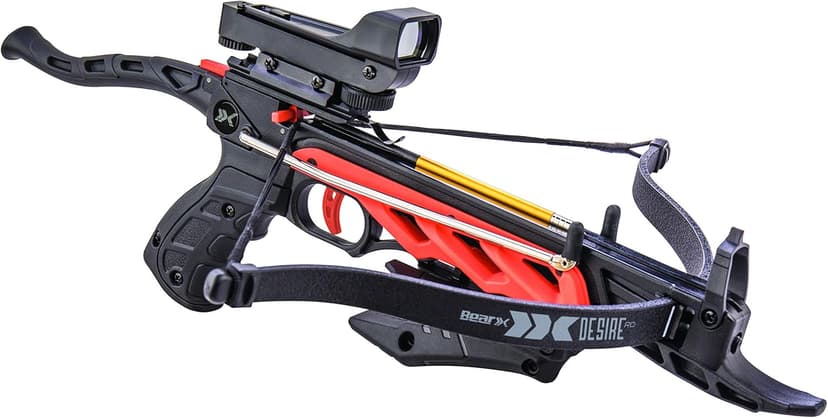 Bear X Desire RD Self-Cocking Crossbow with Red Dot Sight 3 Premium Bolts, Black, One Size