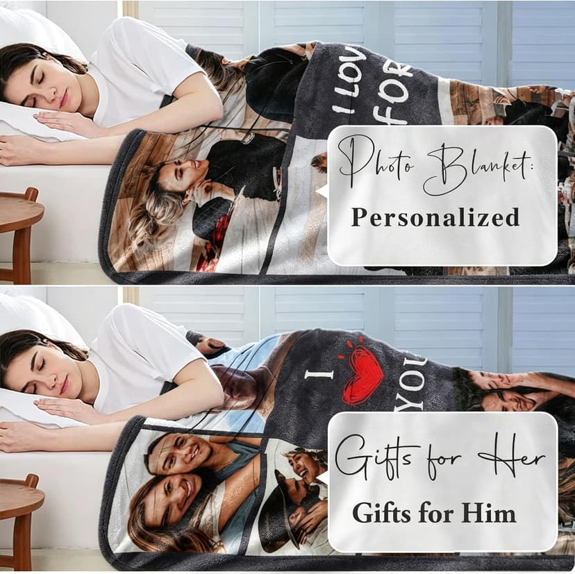 Ships Next Day, Custom Photo Blanket I Love You Girlfriend Boyfriend Gifts, Personalized Blankets Couples Gifts Christmas Blankets Women Gifts