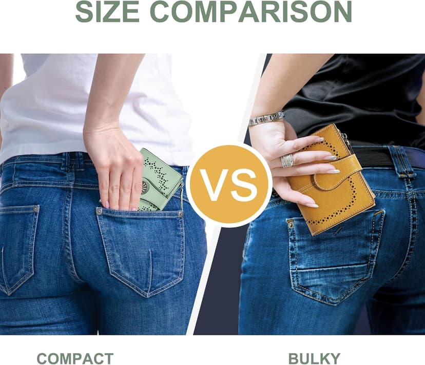 Tipmile Small Wallet for Women Bifold RFID Blocking Card Holder Leather Wallets with Zipper Coin Pocket