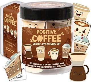 Miarita Positive Coffee Jar- 60 Funny Coffee Lover Gift for Women Men Teachers Gifts, Employee Nurse Teacher Appreciation Gift, End of Year Teachers Gifts, White Elephant Gifts for Women Men Friends B0FJ21JRRM