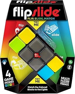 Flipslide Game - Electronic Handheld Game | Addictive Multiplayer Puzzle Game of Skill | Flip, Slide & Match Colors to Beat the Clock | 4 Thrilling Game Modes | Ages 8+ | Includes Batteries