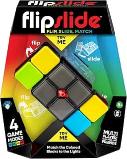 Flipslide Game - Electronic Handheld Game | Addictive Multiplayer Puzzle Game of Skill | Flip, Slide & Match Colors to Beat the Clock | 4 Thrilling Game Modes | Ages 8+ | Includes Batteries