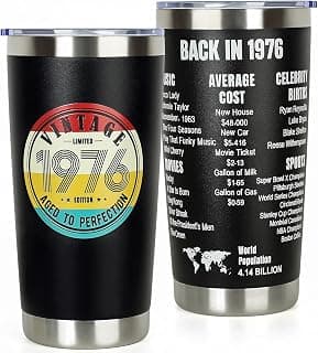 50th Birthday Gifts for Women Men - 1975 50th Birthday Decorations Gifts Ideas for Her Him - 50 Year Old Birthday Gift for Men Women Turning 50 Gift Ideas - 20oz Stainless Steel Tumbler