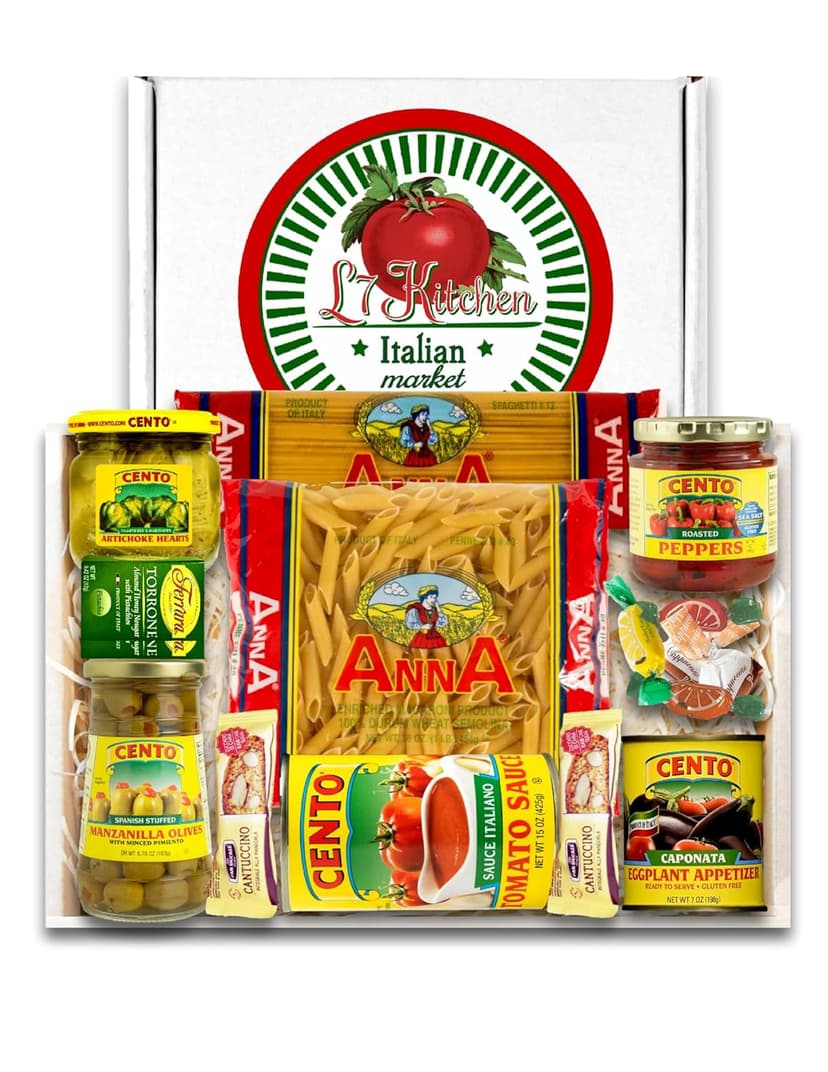 Family Style Imported Italian Gift Basket with Pasta, Sauce, Antipasto and More