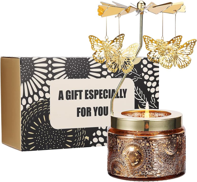 Birthday Gifts for Women Friendship, Unique Candle Gift for Christmas Anniversary Mothers Day Butterfly Rotating Scented Candle, Gifts for Women Mom Daughter Sister Wife B0CLGLXGQ5