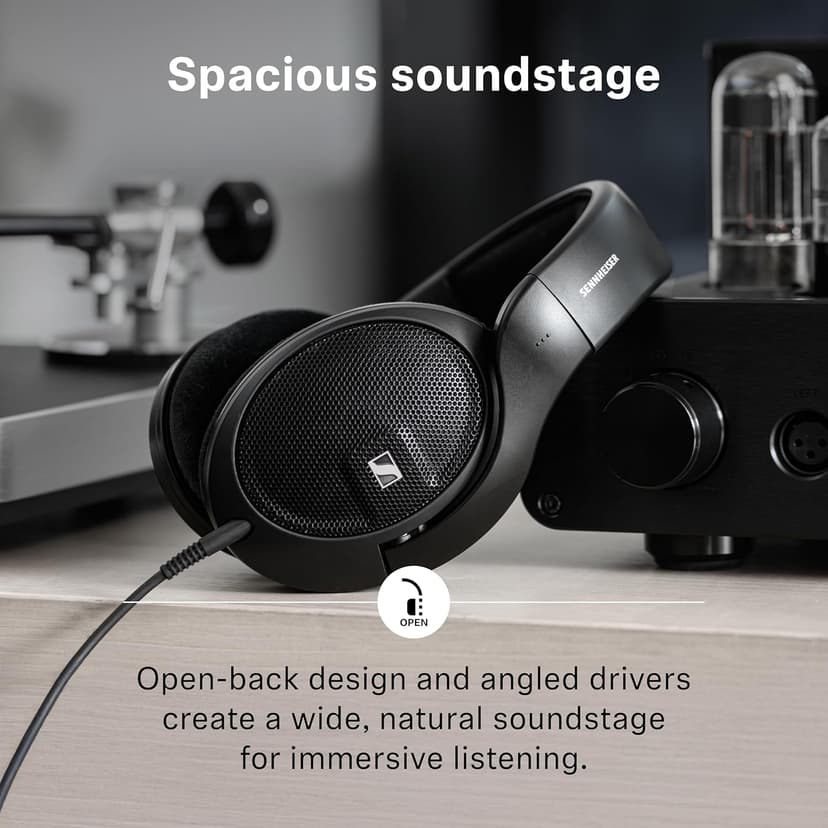 Sennheiser HD 560 S Over-The-Ear Audiophile Headphones - Neutral Frequency Response, E.A.R. Technology for Wide Sound Field, Open-Back Earcups, Detachable Cable, (Black) (HD 560S)