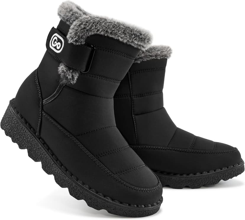 Ablanczoom Womens Winter Snow Boots With Warm Fur Lining Comfortable Booties Non Slip Waterproof Outdoor Shoes