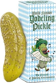 DR DINGUS Yodeling Pickle (1 Pickle) Sings Dill-lightful Musical Yodel Song - Hilarious Laughs - Singing Novelty Gag Gift for Friends Family Coworkers Office Students Classroom