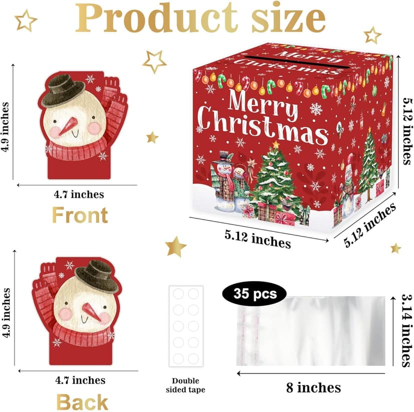Christmas Party Gifts, Christmas Money Box for Cash Pull, Christmas Money Pull Box with Snowman Card and Transparent Bags, Christmas Money Pull Box, Christmas Money Pull Box for Kids Adults
