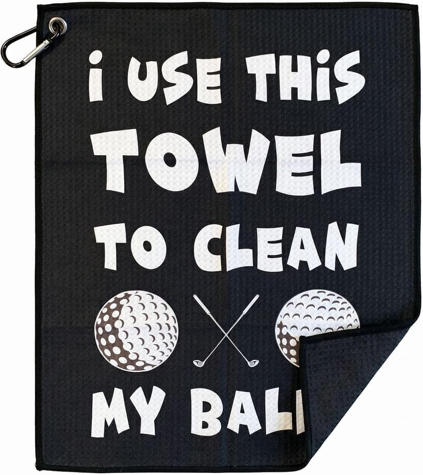 SHANKITGOLF Golf Towel for Golf Bag Microfiber with Clip, Funny Cleaning Cloth for Balls & Clubs, Premium Accessories, Gift for Men, Golfers, Dad