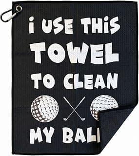 SHANKITGOLF Golf Towel for Golf Bag Microfiber with Clip, Funny Cleaning Cloth for Balls & Clubs, Premium Accessories, Gift for Men, Golfers, Dad