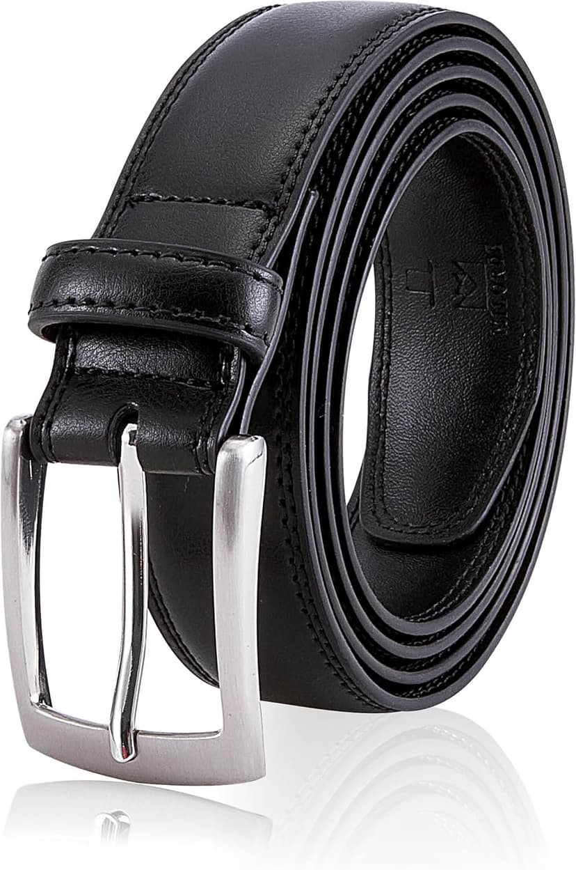 MILORDE Men's Genuine Leather Dress Belt, Handmade, 100% Cow Leather, Fashion & Classic Designs for Work Business and Casual